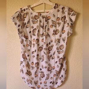 Liz Claiborne Women's Split Crew Neck Short Sleeve Blouse, Medium-NWT